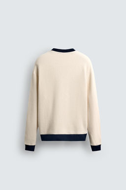 CONTRAST CHECK-TEXTURE SWEATSHIRT - Zara фото 9