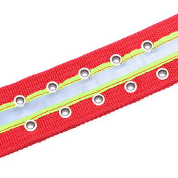 Ошейник четырехслойный светоотражающий с вертлюгом, 71 х 5 см, ОШ 55-65 см, красный - Пижон фото 9