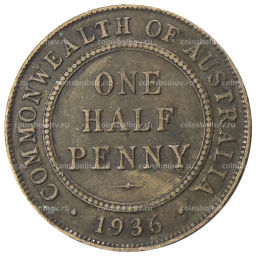 1/2 пенни 1936 года Австралия
