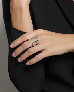 Кольцо с белым серебрением