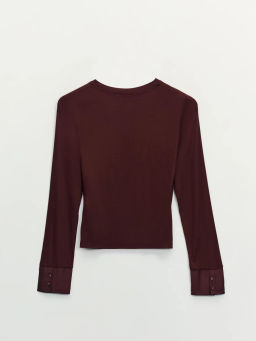 Лонгслив в рубчик из вискозы / Zarina  фото 9