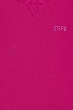 K_z _ocuk Fu_ya _ardonlu Bisiklet Yaka Basic Sweatshirt