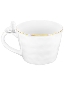 Кружка 300 мл 14*10*7,5 см "Кошка" белый с золотом, фарфор