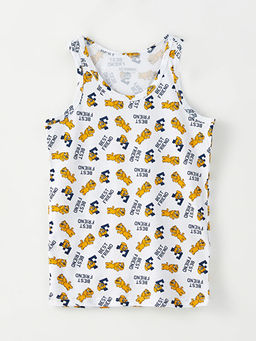 Bisiklet Yaka Bask?l? Pamuklu Erkek ?ocuk Atlet 2li - Waikiki фото 3