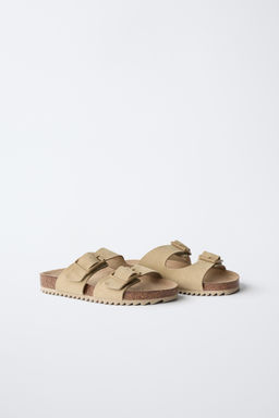 SANDALIA HEBILLAS PIEL / Marr?n Arena - Zara фото 2