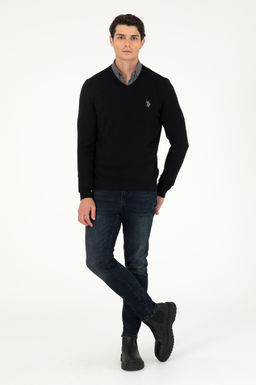 Мужской черный базовый свитер - U.s. polo assn фото 4