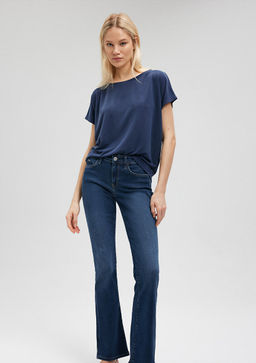 Lux Touch TENCEL TM Lacivert Basic Tisort