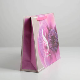 Цена за 3 шт. Пакет подарочный крафтовый, упаковка, 8 марта, L 40?31?11.5 см