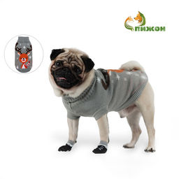 Свитер Олень на сером, 2XL (ДС 41, ОШ 41, ОГ 36-60 см) - Пижон фото 2