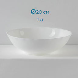 Салатники Avvir Дива, набор 7 шт.: 6 шт.: d=11 см, 1 шт.: d=20 см, стеклокерамика, белые