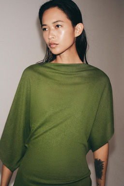 VESTIDO LARGO DRAPEADO / Verde - Zara фото 2