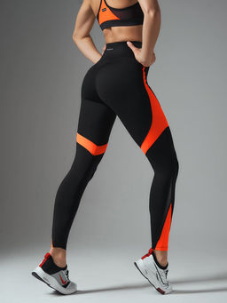 Моделирующие леггинсы с утягивающим двойным поясом и неоновыми вставками