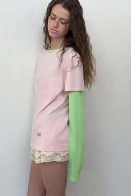 CAMISETA OVERSIZE BOLSILLO / Rosa - Zara фото 9