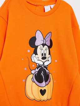 Bisiklet Yaka Uzun Kollu Minnie Mouse Bask?l? K?z Bebek Sweatshirt - Waikiki фото 2