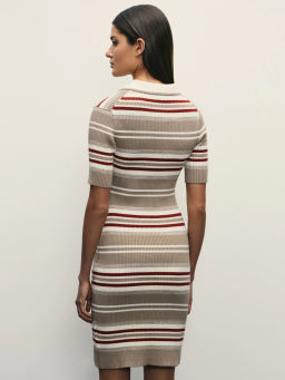 Трикотажное платье мини в полоску / Zarina  фото 5