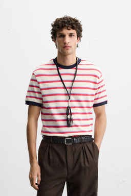 STRIPED CONTRAST T-SHIRT - Zara фото 2