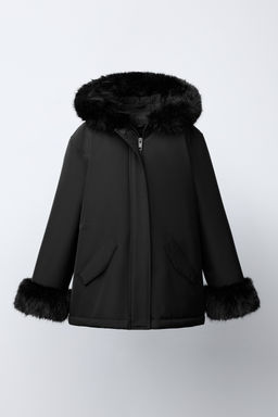 FAUX FUR HOODED PARKA