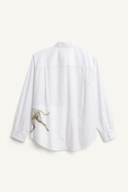 LIMITED EDITION STRIPED PATCHWORK PRINT SHIRT - Zara фото 7