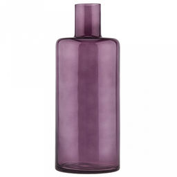 Ваза для цветов стеклянная "Бутылочная" 2,4л, д12см, h30см, средняя, форма "бутылка", "Баклажан" (Россия)