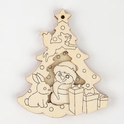 Ёлочная подвеска из дерева своими руками на новый год «Ёлка», набор для творчества