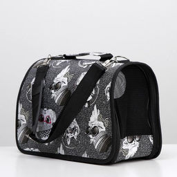 Сумка-переноска каркасная Зимние коты, размер S, 37,5 х 17 х 22 см - Пижон фото 3