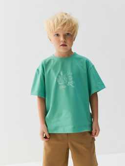 Футболка оверсайз Зеленая мята с принтом - Bungly фото 2