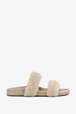 FLAT SANDALS WITH SHEEPSKIN EFFECT - Zara фото 2