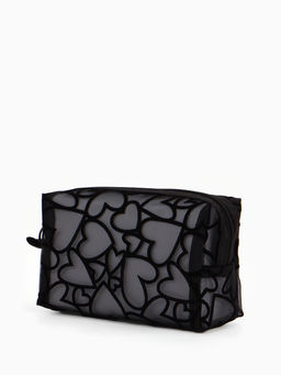 Косметичка дор Сердца 17,5*9*11, отд на молнии, черный