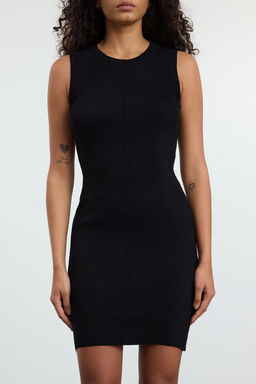 Siyah Mini Triko Bolero-Elbise Tak?m TWOAW25EL00056