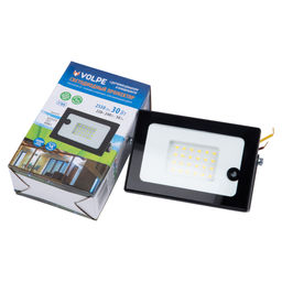 ULF-Q518 30W/6500K SENSOR IP65 220-240V BLACK Прожектор светодиодный с датчиком движения и освещенности. Дневной свет (6500K). Корпус черный. TM Volpe