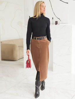 Водолазка тонкой вязки из хлопка с нейлоном