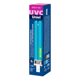 ESL-PL-9/UVCB/G23/CL Лампа люминесцентная ультрафиолетовая бактерицидная. Спектр UVC 253,7нм. Картон. ТМ Uniel