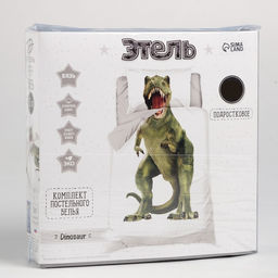 Постельное белье Этель 1,5 сп Green Dino 143х215 см, 150х214 см, 50х70 см -1 шт  фото 5