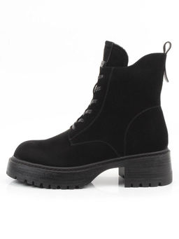 04-M3-1479 BLACK Ботинки зимние женские (натуральная замша, натуральный мех)