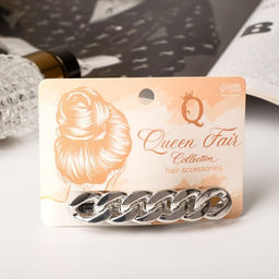 Заколка-автомат для волос Жаклин средние звенья, 8 см, серебро - Queen fair фото 3