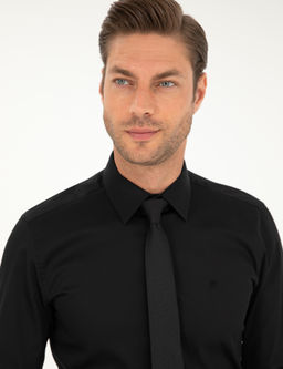 Siyah Slim Fit Uzun Kollu Basic G_mlek - Pierre cardin фото 2
