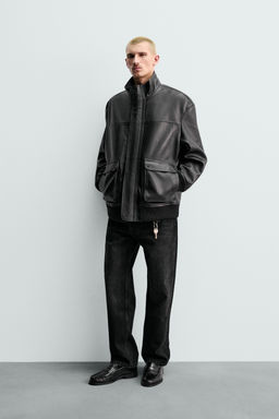RELAXED FIT LEATHER JACKET ORIGINS