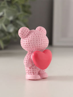Набор фигурок полистоун Вязаный мишка с большим сердцем, 4 шт., 2.7?4?6 см