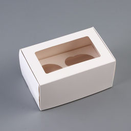 Коробка для 2 капкейка с прозрачной крышкой 16×10×8 см