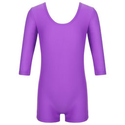 Купальник гимнастический Grace Dance, с шортами, с рукавом 3/4, р. 38, цвет фиолетовый  фото 9