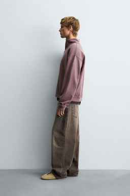 WASHED QUARTER-ZIP SWEATSHIRT - Zara фото 4