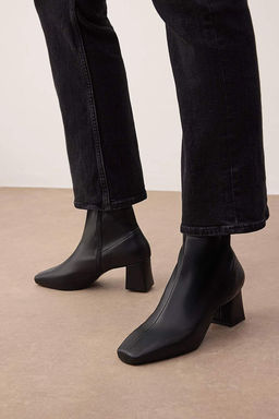 Siyah Strec Fermuarl? Kad?n Blok Topuklu Bot TAKAW26BO00002