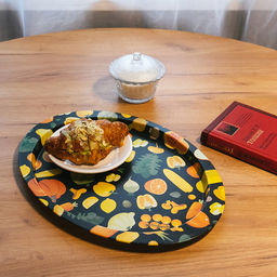 Поднос металлический "Тыква" 32,3х22,2х1,5см, малый, овальный (Россия)