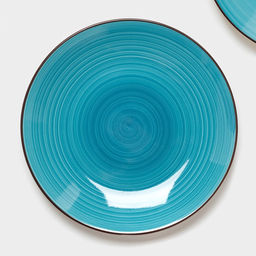 Набор посуды Доляна «Бриз», 6 предметов: кружка 360 мл, салатник 800 мл, тарелка d=19 см, керамика, голубой