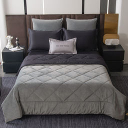 Комплект постельного белья на резинке Сатин Velvet Premium с Одеялом VPR004 180*200*25;160*200*25;140*200*25 Евро 4 Наволочки