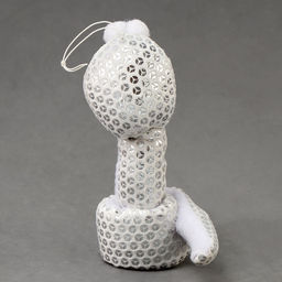 Мягкая игрушка Змея, с пайетками, на подвесе, 13 см, цвет серебро - Simaland фото 5