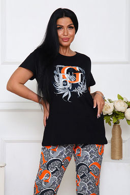 Костюм с бриджами, принт, черный (938-3) - Плиона фото 12