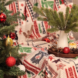 Плед флисовый новогодний Экономь и Я. Рождество, 150?200 см