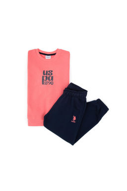 K_z _ocuk Neon Pembe Pijama Tak_m_ Sepette S_rpriz _ndirim - U.s. polo assn фото 11