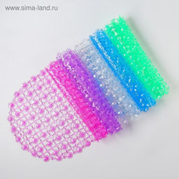 Коврик противоскользящий в ванну на присосках Доляна «Капли воды», 36×65 см, МИКС